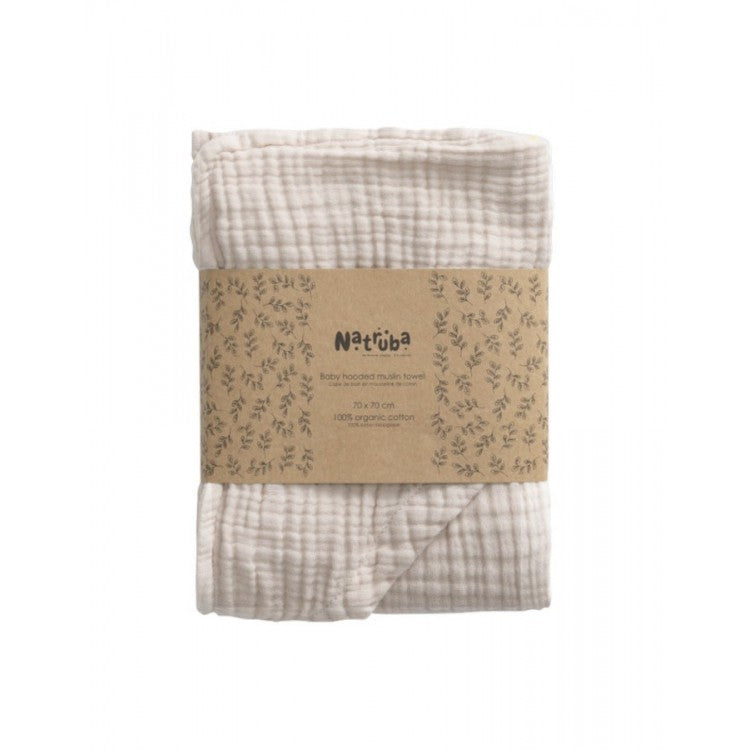 Cape de bain en mousseline de coton bio