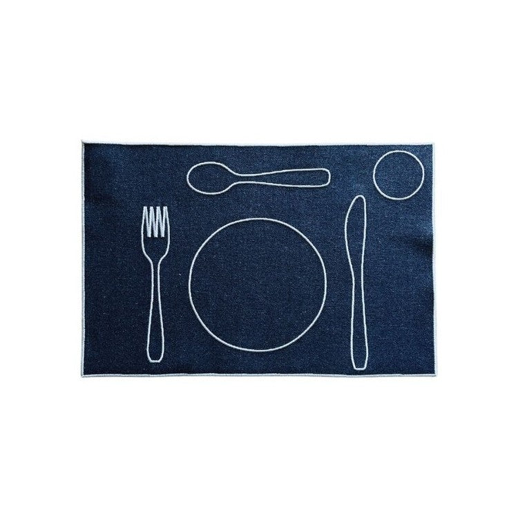 Set de table Montessori en coton enduit et brodé