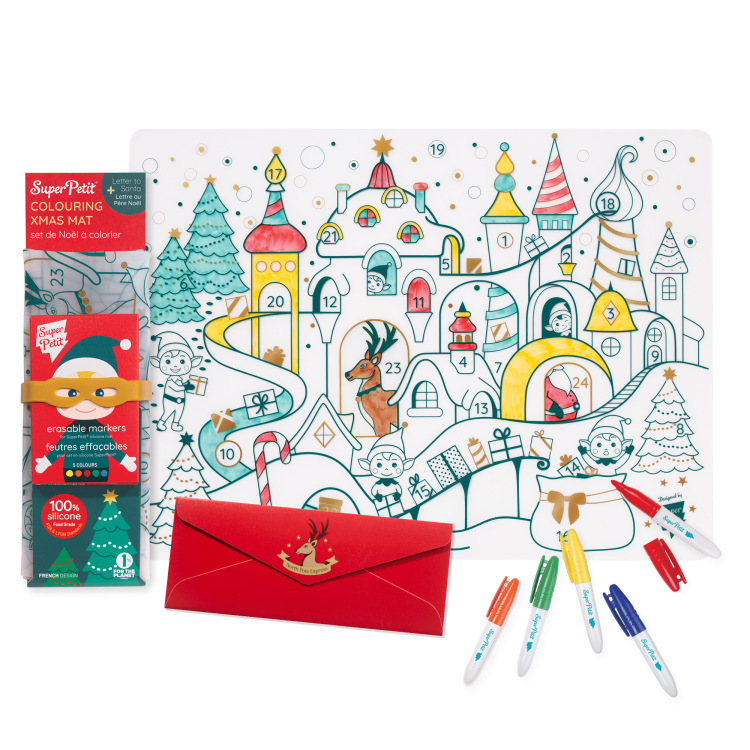 Set en silicone à colorier Le village de Noël + bonus lettre
