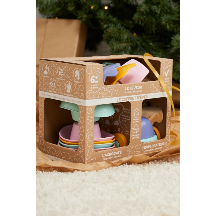 Coffret cadeau de 3 jouets d'éveil