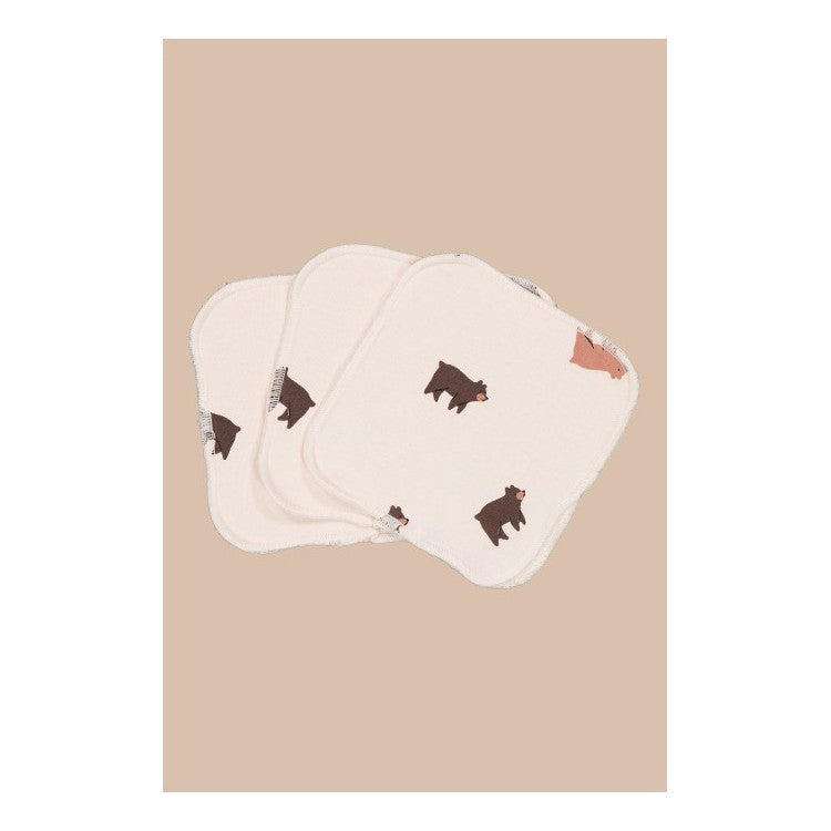 Petites lingette-gants imprimé Ours