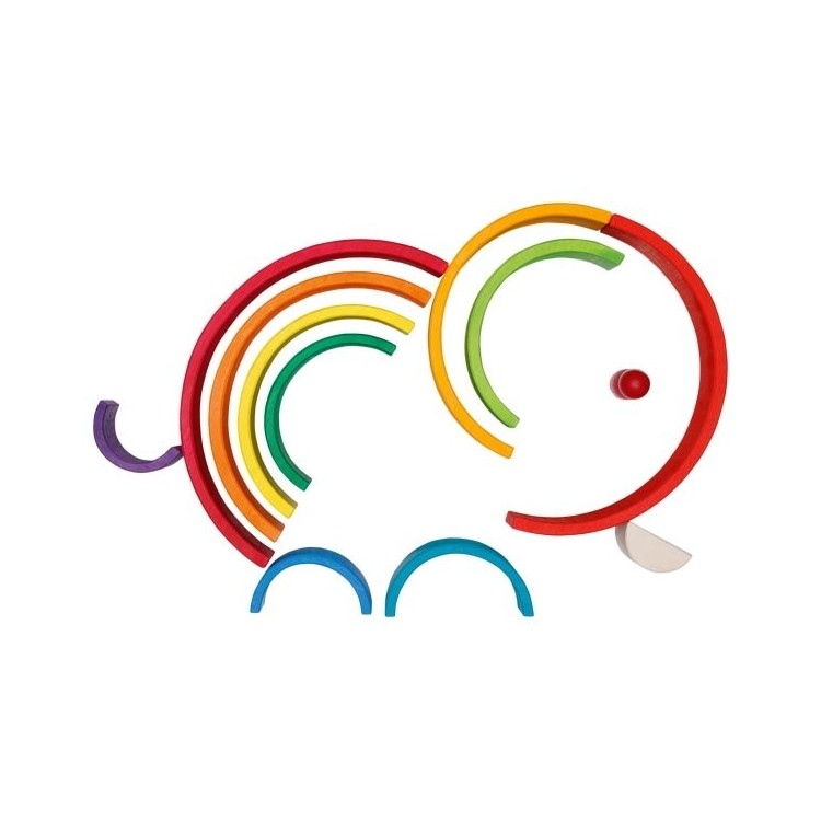 Jeu de construction arc-en-ciel en bois 11 pièces