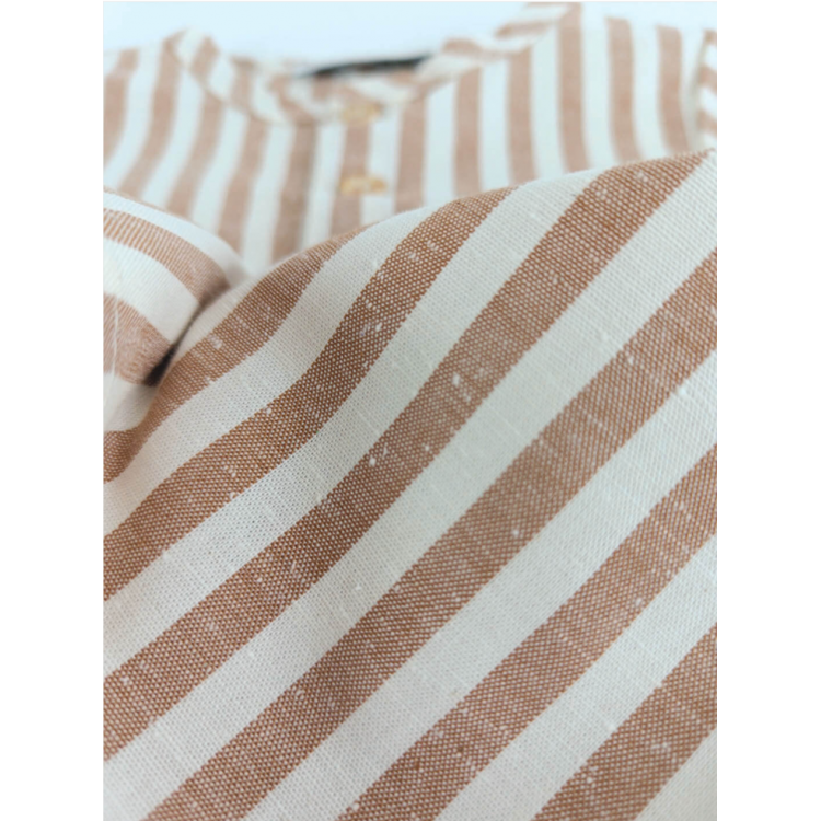 Blouse à manches courtes en coton bio rayé
