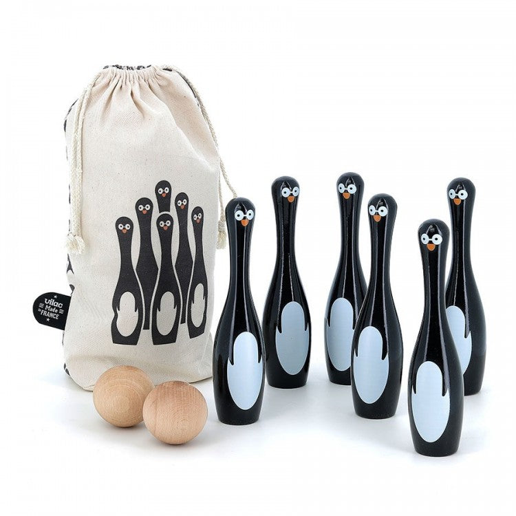 Quilles bowling en bois Pingouins