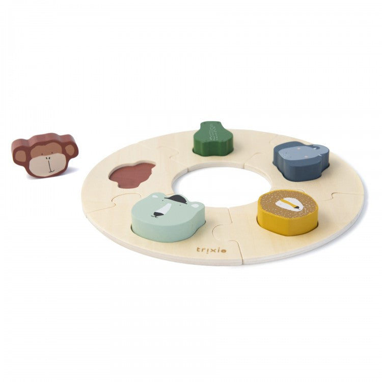 Puzzle encastrement rond en bois
