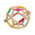 Hochet-balle flexible rayée en bois