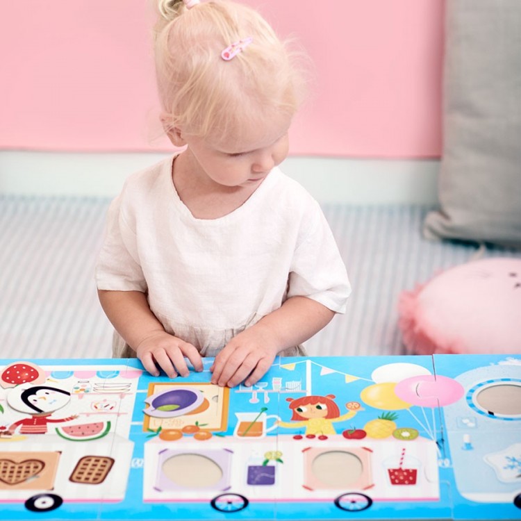 Puzzle et jeu d'association de formes "Food truck"