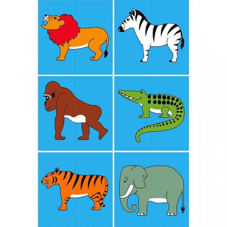 Puzzle 4 cubes animaux du monde