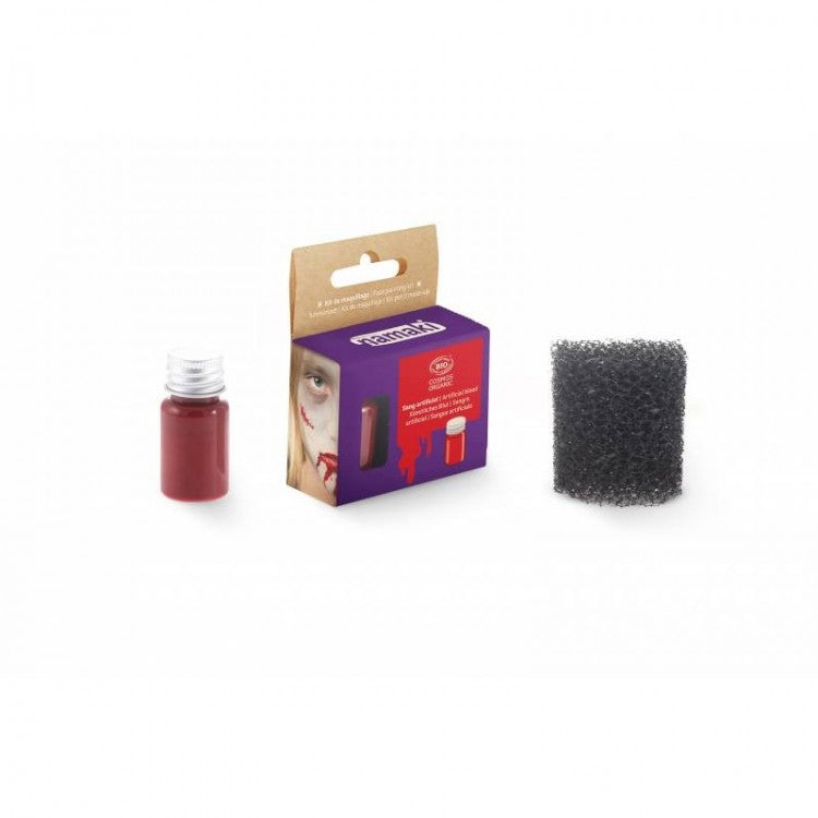 Kit "faux sang" avec éponge effet spéciaux