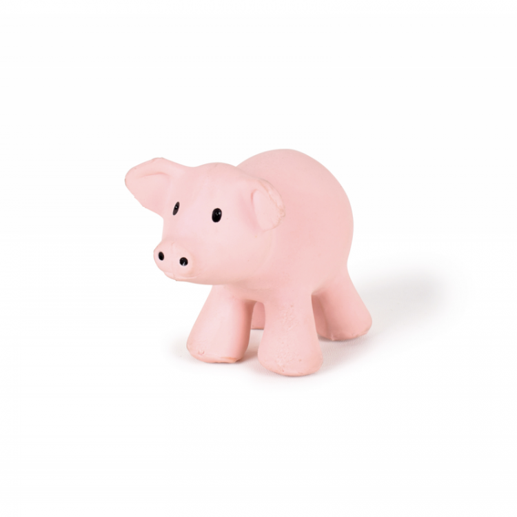 Hochet Cochon en caoutchouc naturel