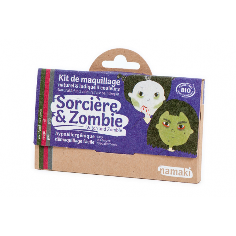 Kit maquillage 3 couleurs "Sorcière et zombie"