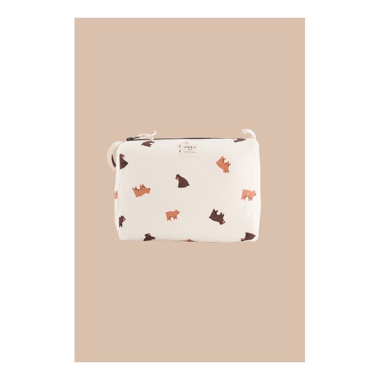 Trousse de toilette matelassée - imprimé ours