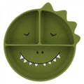 Assiette à compartiments et ventouse en silicone - Dino