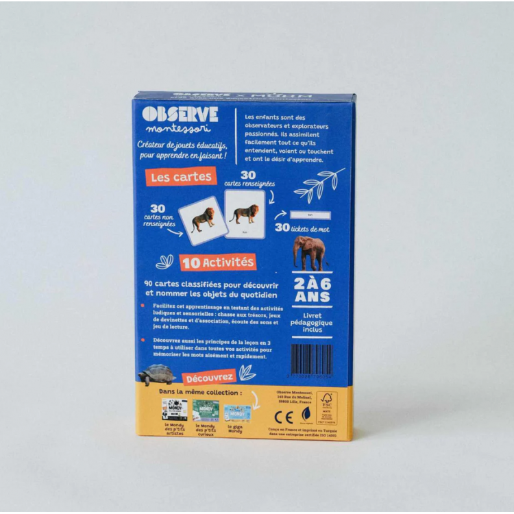 Le Mini-Mondy Animaux - Cartes de nomenclature Montessori