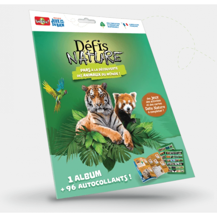 Album et autocollants Défis Nature - Animaux du monde