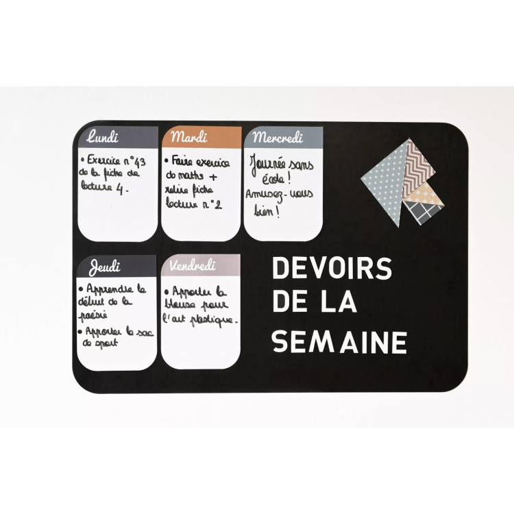 Tableau magnétique organisateur hebdomadaire