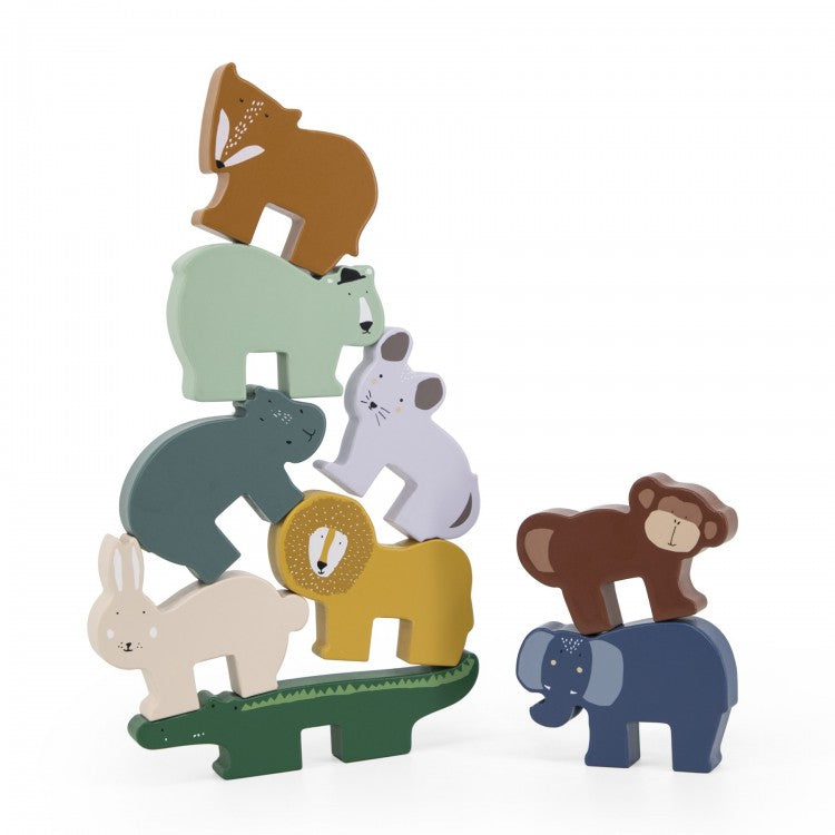 Jeu d'empilage - Animaux en bois