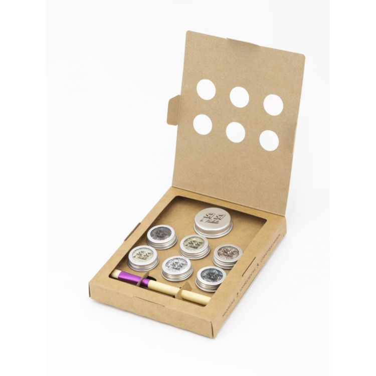 Kit prêt à pailleter 6 couleurs - paillettes biodégradables