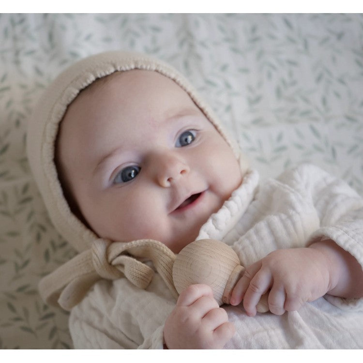 Mini-maracas pour bébé en bois brut