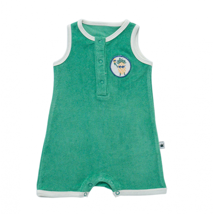 Combishort en éponge avec badge brodé