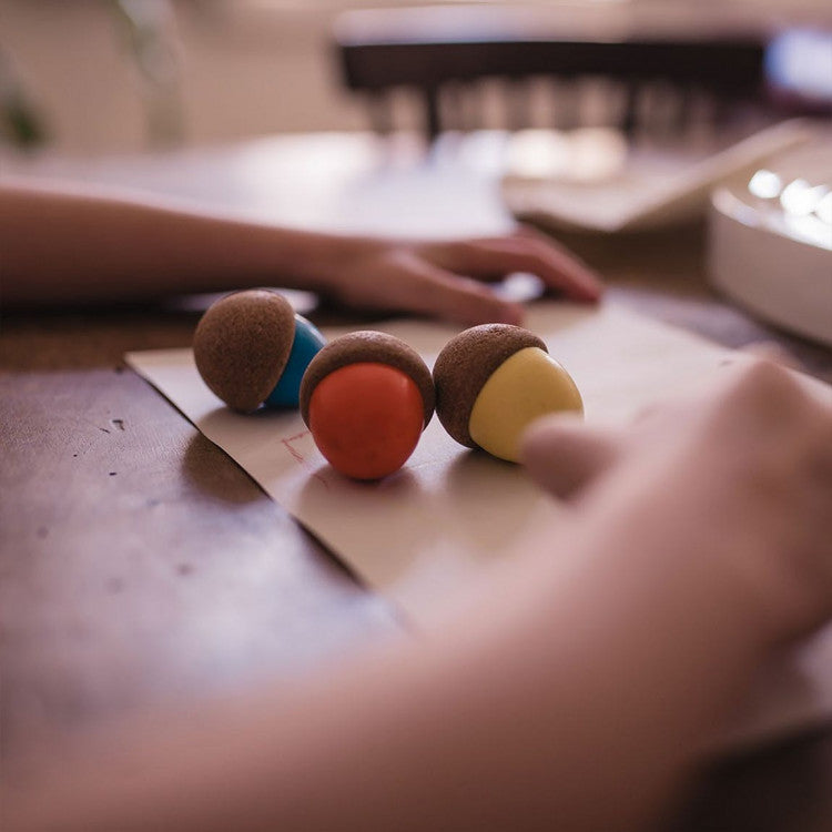 Gros crayons de cire en liège