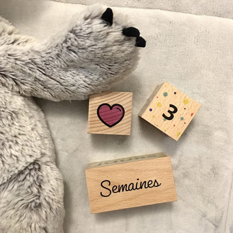 Coffret cubes de naissance en bois