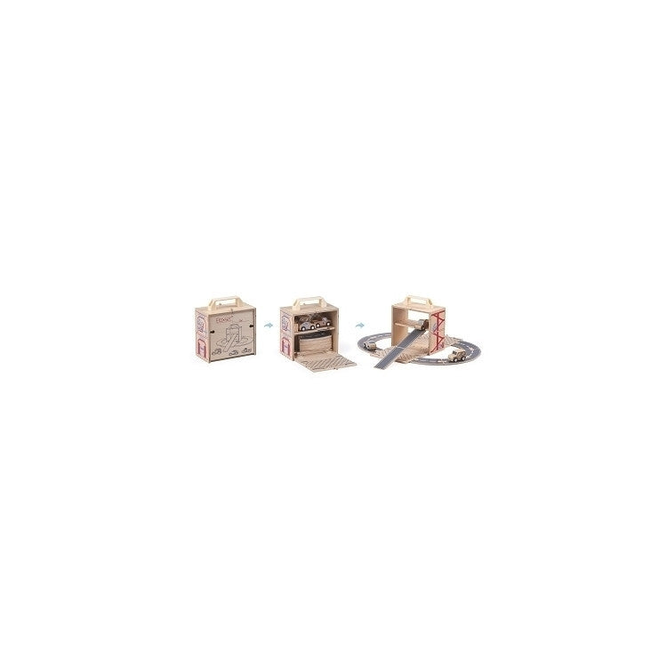 Malette Circuit de voiture en bois