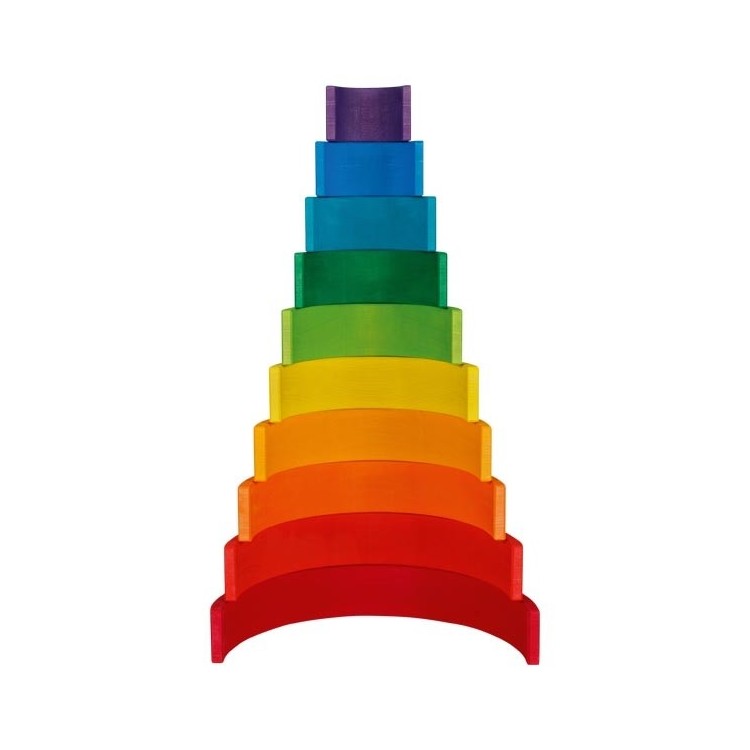 Jeu de construction arc-en-ciel en bois 11 pièces