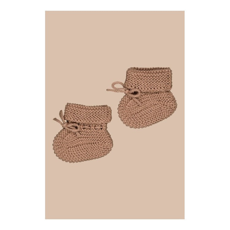 Chaussons de naissance en maille coton et laine