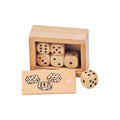 Boîte de 6 dés en bois