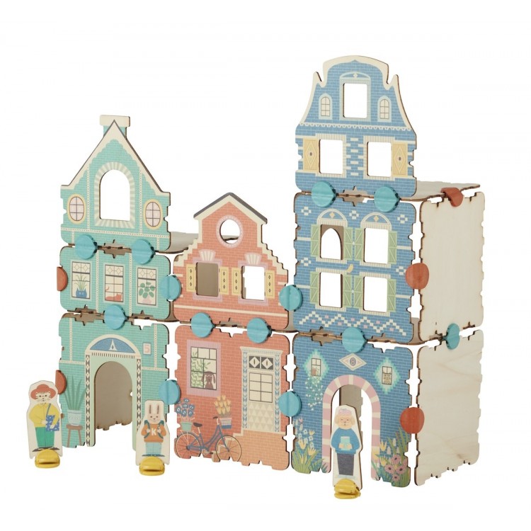 Jeu de construction en bois - Maisons flamandes