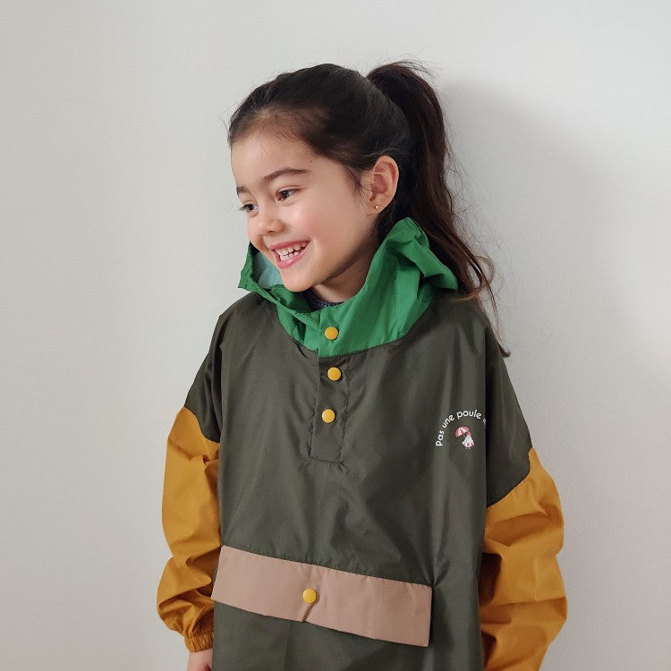 Poncho de pluie recyclé - color block