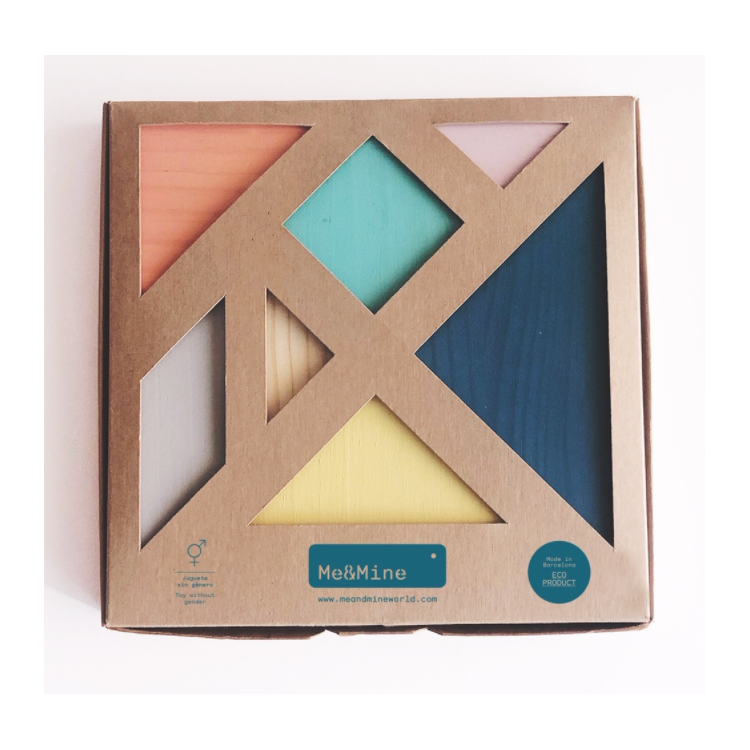 Tangram en bois peint à la main
