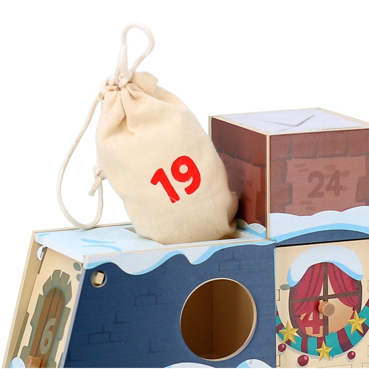 Calendrier de l’avent en bois - Maison à remplir