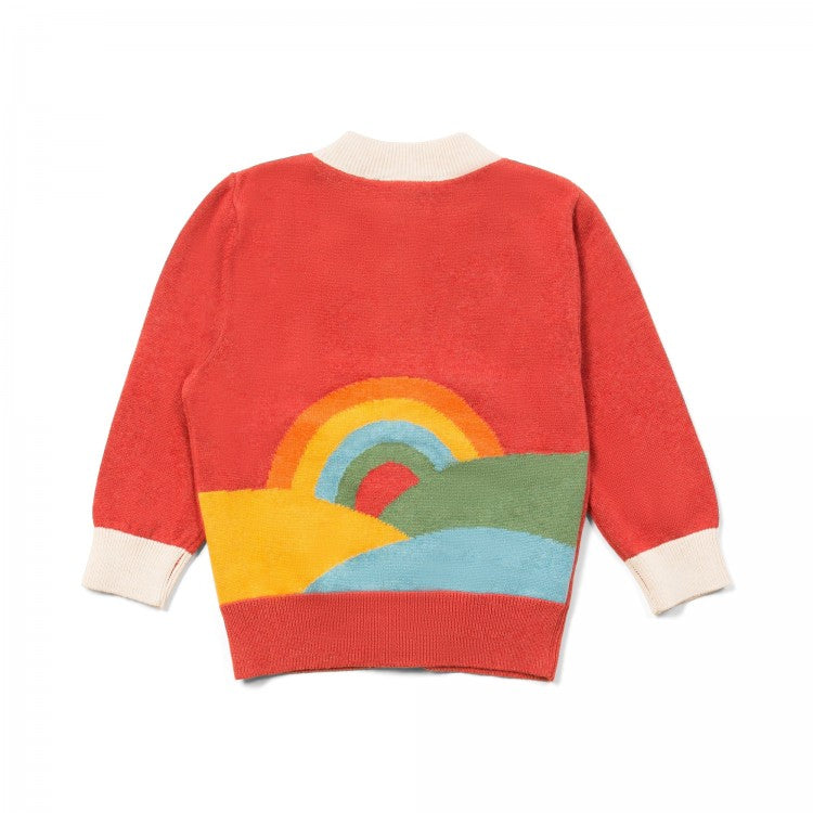 Cardigan en tricot enfant arc-en-ciel