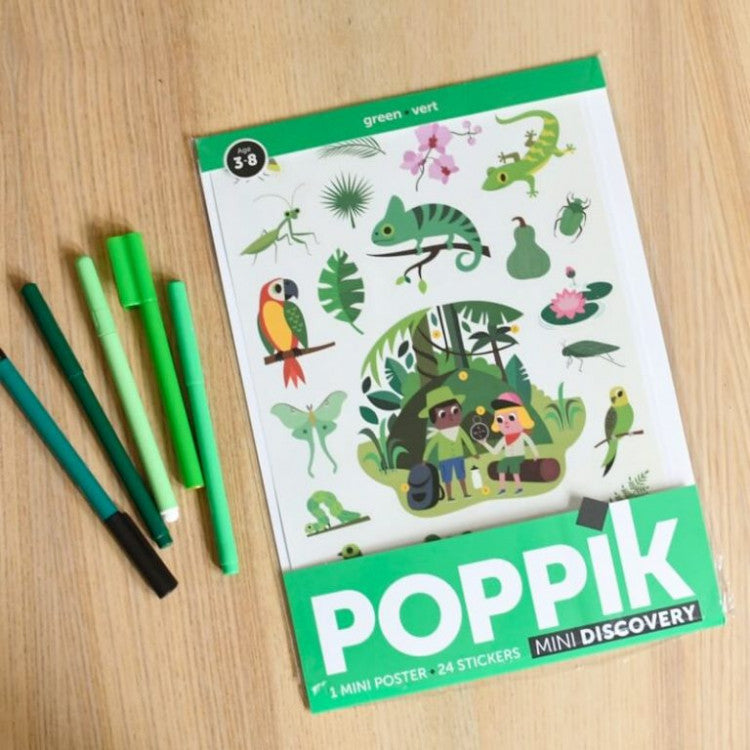 Mini poster 22 stickers - Vert Jungle