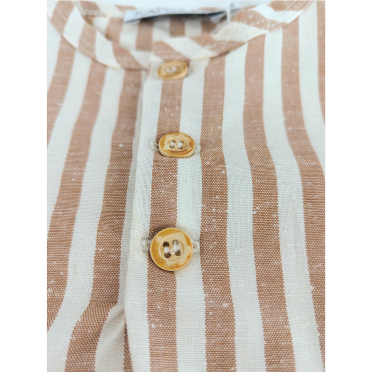 Blouse à manches courtes en coton bio rayé