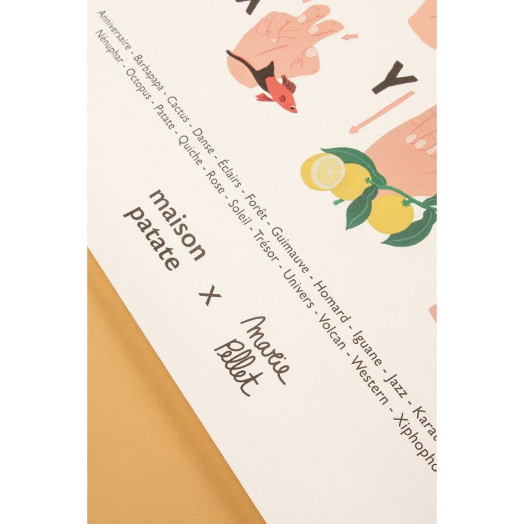 Affiche abécédaire - langue des signes illustrée