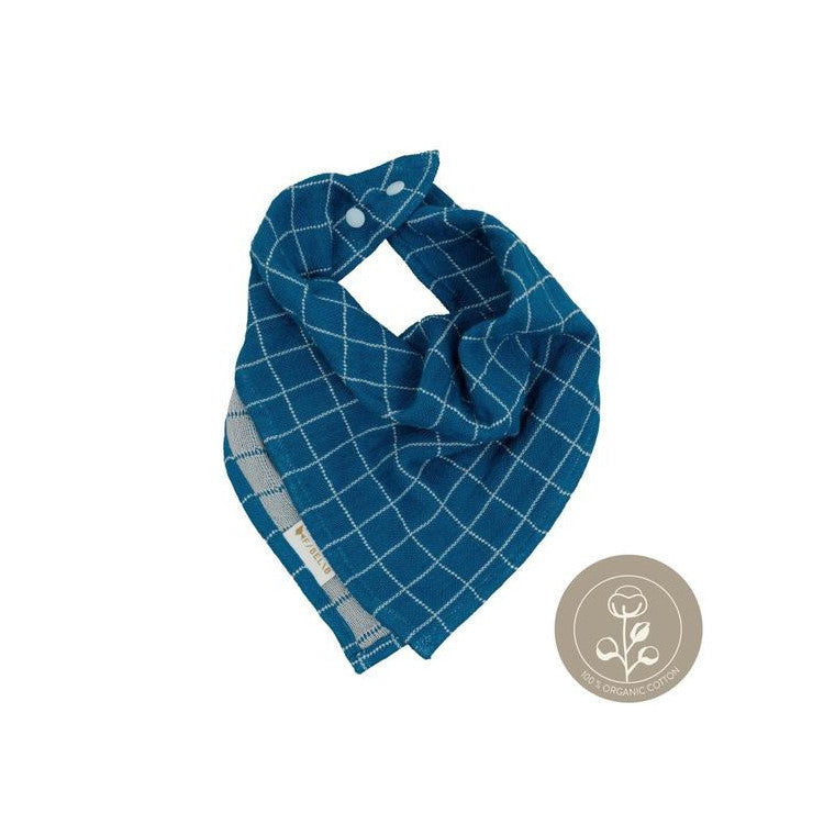 Bavoir bandana carreaux mousseline coton
