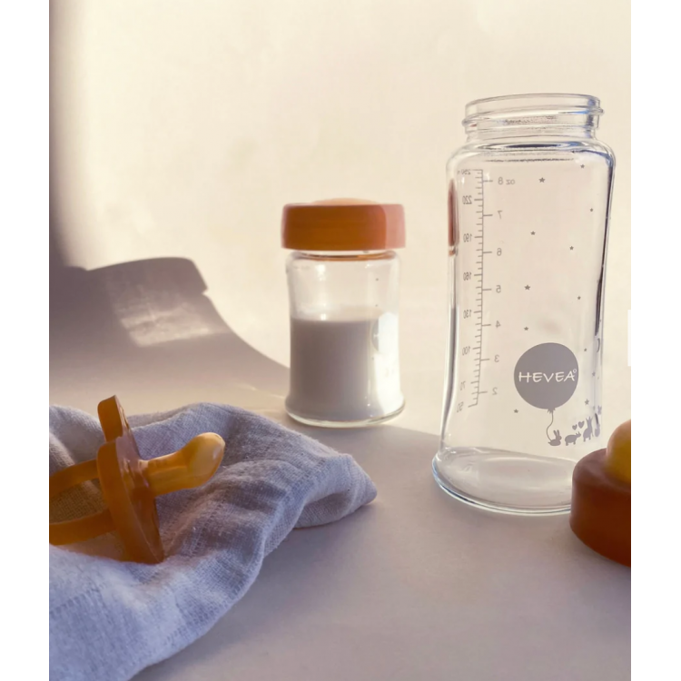 Lot de 2 biberons en verre et caoutchouc - 250 ml "zéro plastique"