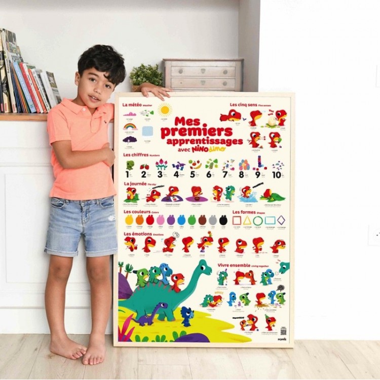 Poster Premiers apprentissages NinoDino + 60 stickers