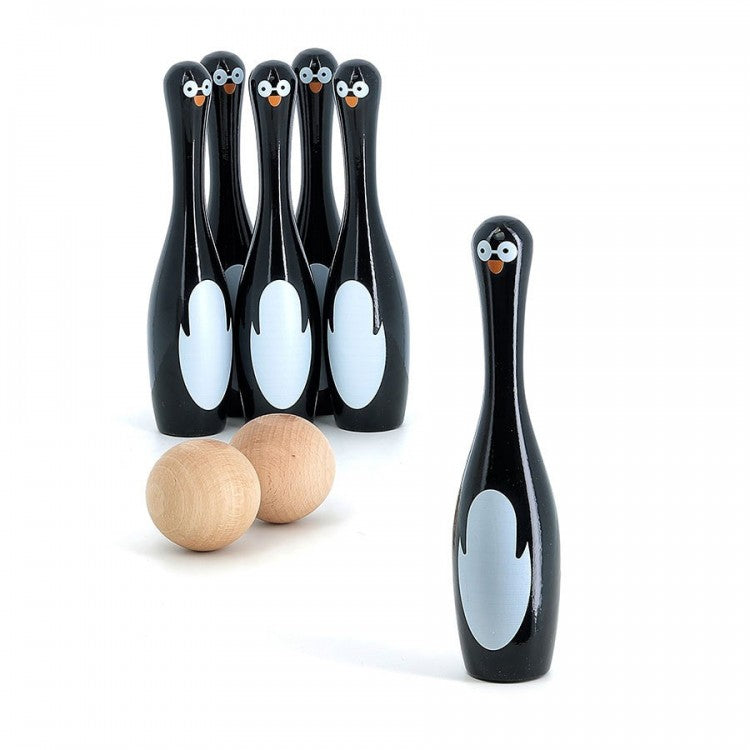Quilles bowling en bois Pingouins