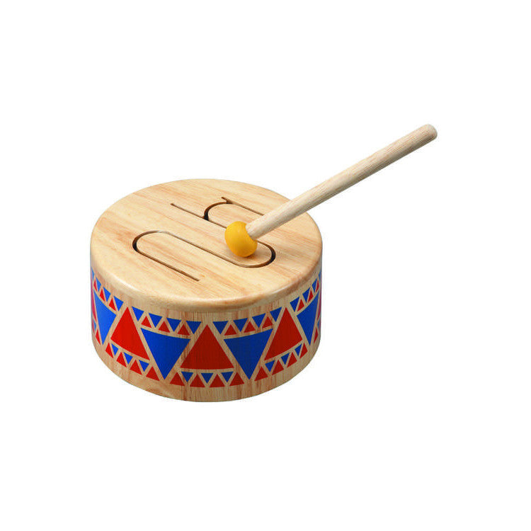 Tambour en bois et sa baguette
