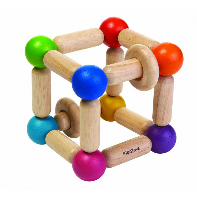 Hochet cube souple en bois