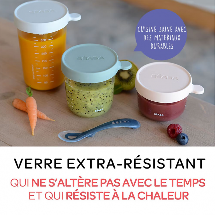 Coffret 4 pots - portions de conservation en verre