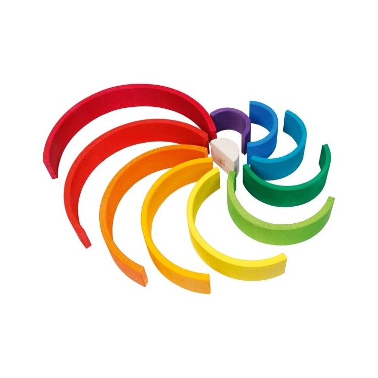 Jeu de construction arc-en-ciel en bois 11 pièces