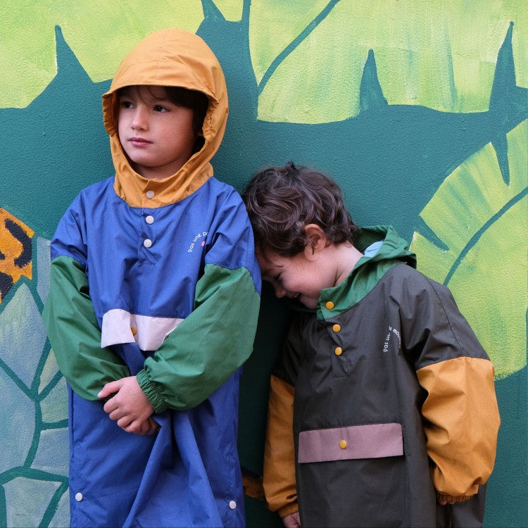 Poncho de pluie recyclé - color block