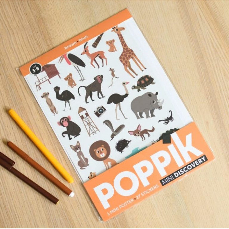 Mini poster 27 stickers - Brown Savane