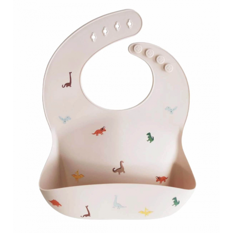 Bavoir repas souple silicone - Dinosaures
