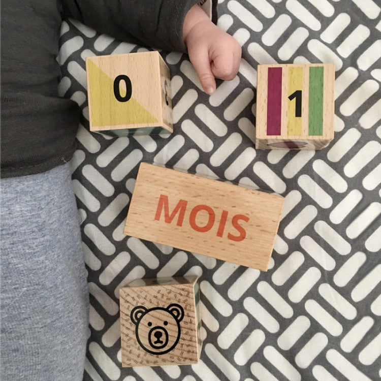 Coffret cubes de naissance en bois